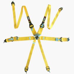 Arnés FIA RRS R6 HANS de 6 puntos amarillo 2,8 kg FIA 8853-2016