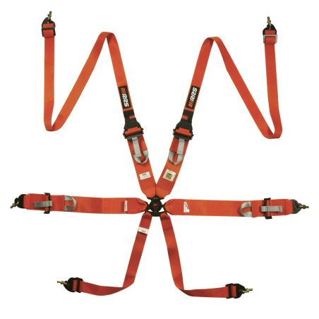 Arnés FIA RRS R6 HANS de 6 puntos naranja 2,8 kg FIA 8853-2016