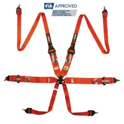 Arnés FIA RRS R6 HANS de 6 puntos naranja 2,8 kg FIA 8853-2016
