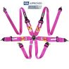 Arnés FIA RRS R6 HANS de 6 puntos rosa 2,8 kg FIA 8853-2016