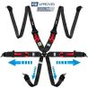 Arnés FIA RRS R6 HANS XL de 6 puntos negro FIA 8853-2016