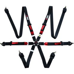 Arnés FIA RRS R6 Light EVO de 6 puntos negro 2,5 kg FIA 8853-2016