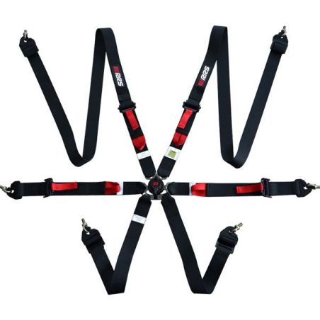 Arnés FIA RRS R6 Light EVO de 6 puntos negro 2,5 kg FIA 8853-2016