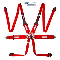 Arnés FIA RRS ONE HANS de 6 puntos rojo FIA 8853-2016