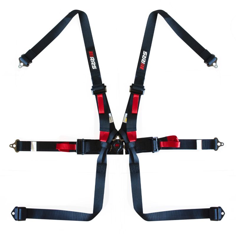 Arnés FIA RRS Monoplaza 2" HANS de 6 puntos negro