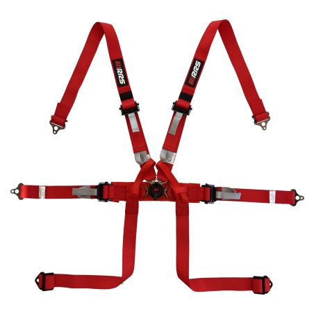 Arnés FIA RRS Monoplaza 2" HANS de 6 puntos rojo