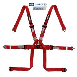 Arnés FIA RRS Monoplaza 2" HANS de 6 puntos rojo