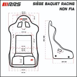 Asiento baket RRS Racing negro de polipiel con soportes y corredera (no FIA)