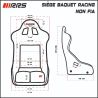 Asiento baket RRS Racing negro de polipiel con soportes y corredera (no FIA)