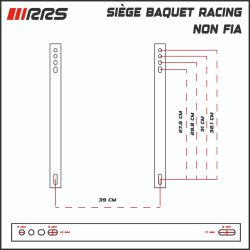 Asiento baket RRS Racing negro de polipiel con soportes y corredera (no FIA)