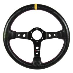 Volante RRS Carbon Look de 3 radios 350 mm con plato de 90 mm