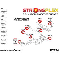 Kit completo de silentblocks de suspensión Strongflex Audi S3 8V, RS3 8V, A3 8V, A3 8Y, S3 y RS3 8Y y otros