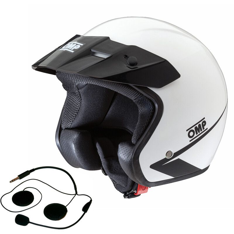 Casco jet OMP Star-J ECE 22.06 con intercom para tandas y ocio
