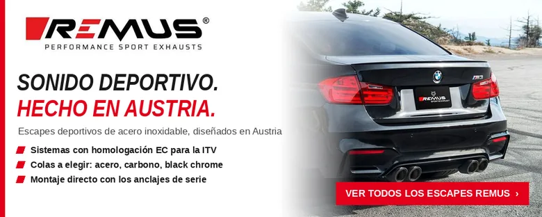Escapes deportivos Remus de acero inoxidable fabricados en Austria