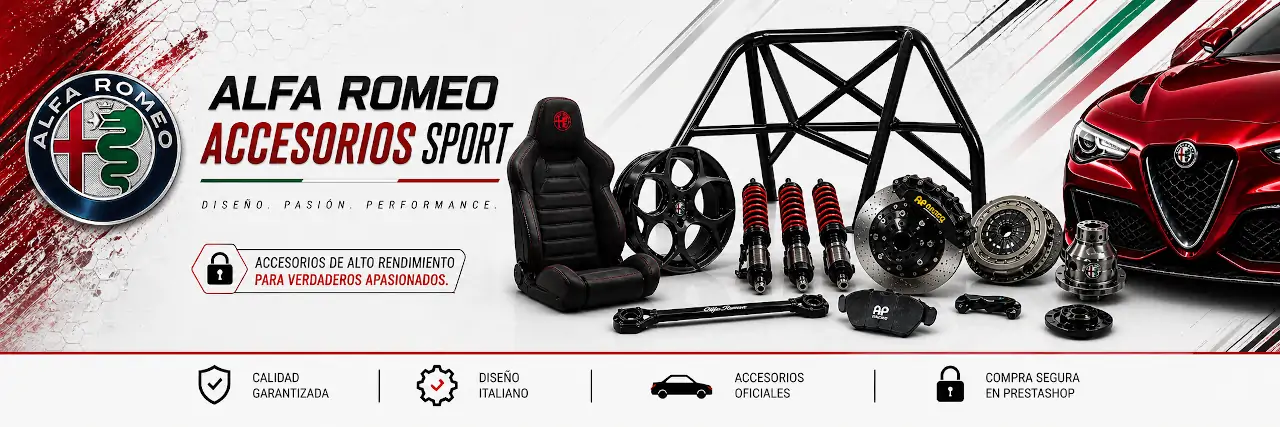 Accesorios deportivos Alfa Romeo para mejorar el rendimiento, la suspensión y el frenado